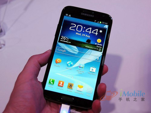 图為 GALAXY NoteII 正面